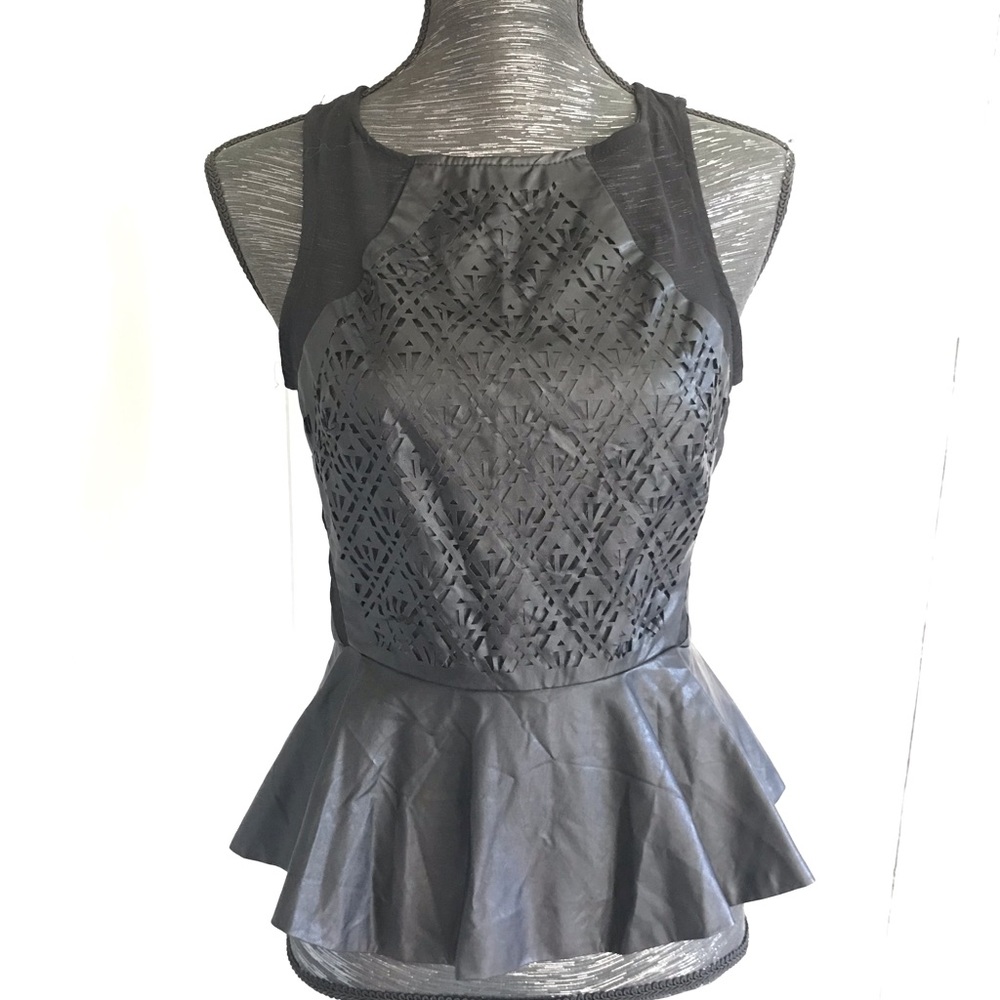 Paper Heart Princess leather Halter Cutout Blouse